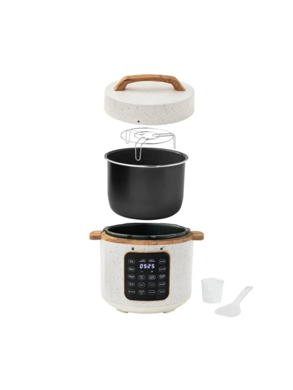The Pioneer Woman White Touch Display Linen Speckle Electric Pressure Cooker